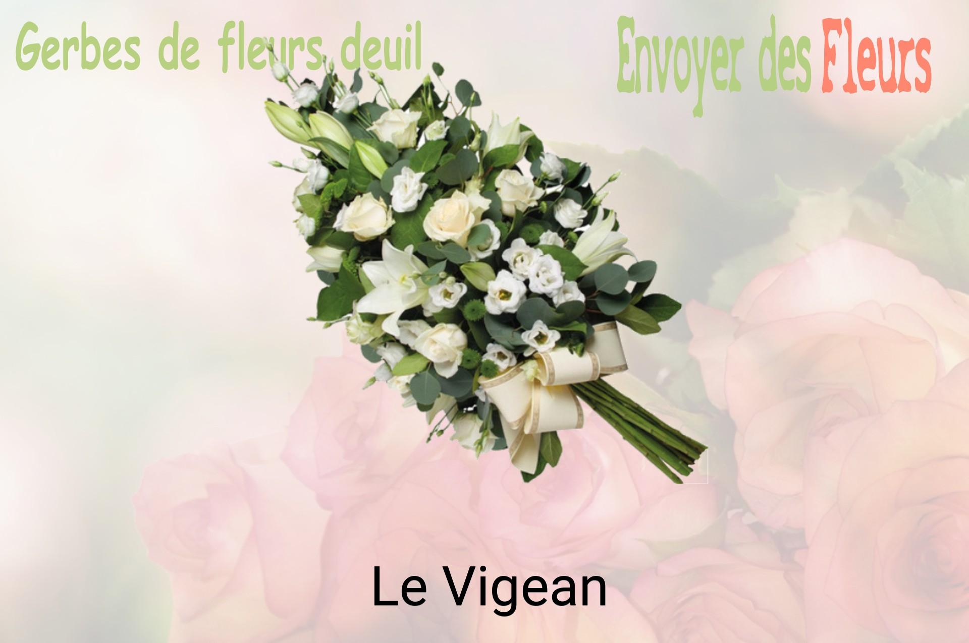 Gerbe de fleurs de deuil livrée à Le Vigean